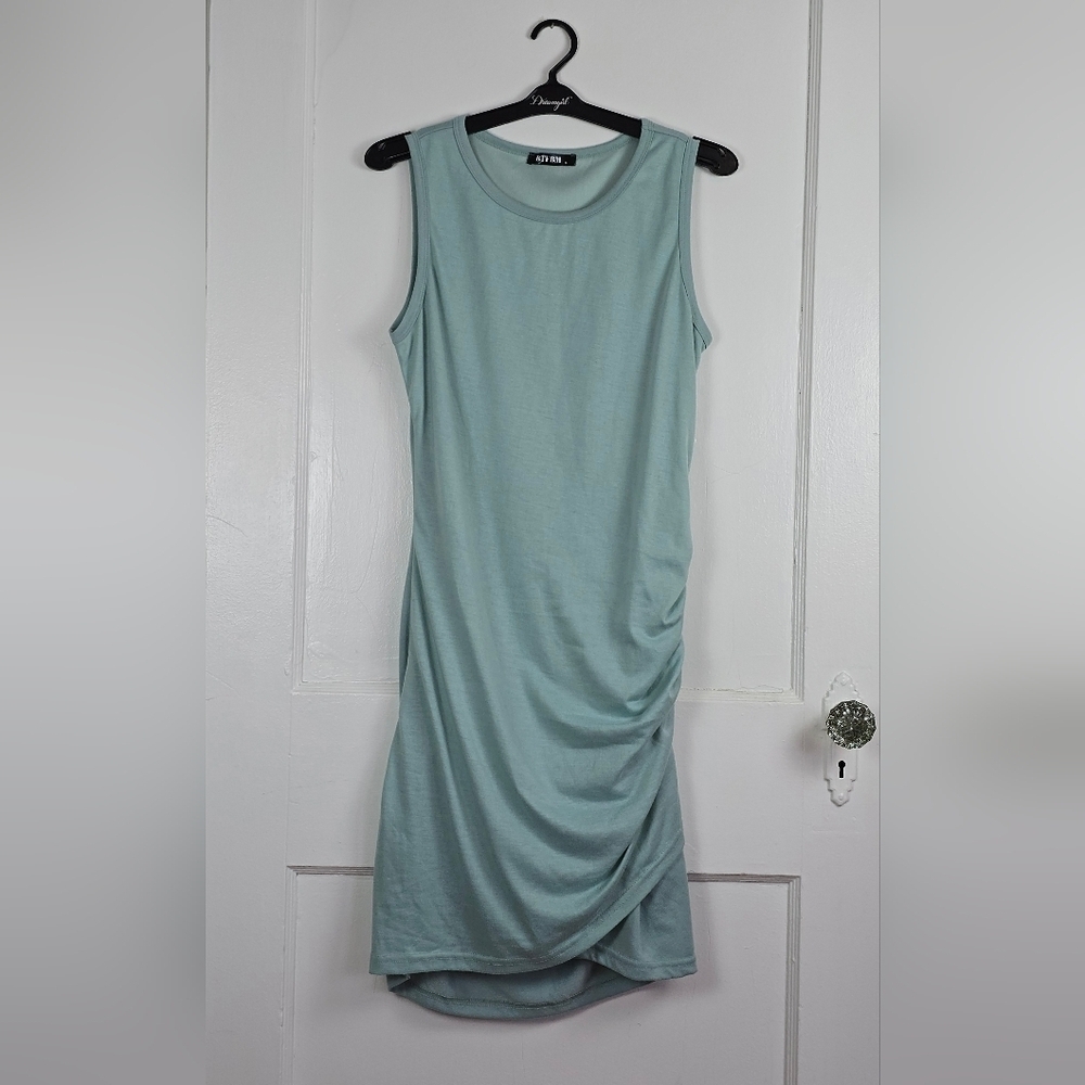 BTFBM Pale Blue Ruched Bodycon Tank Dress Medium